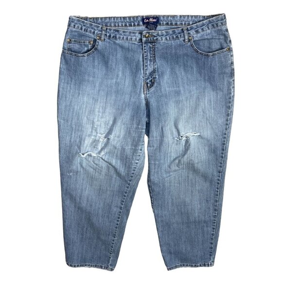 LA Blues Stretch Jeans Light Wash Distressed 5-Pocket Size 24 WP - Picture 1 of 9